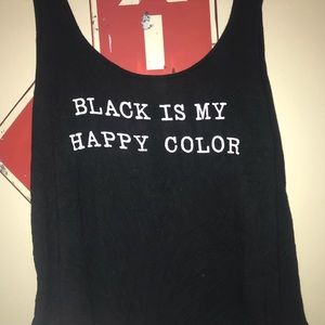 black graphic tank top